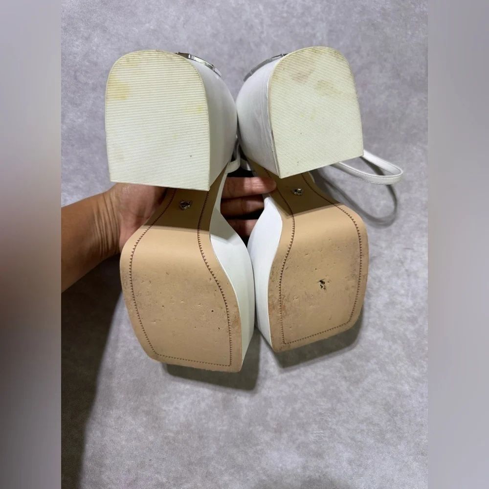 Naked Wolfe Cream Platform Heels